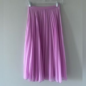 ASOS Pink Pleated Midi Skirt A-line
